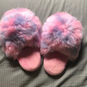 Super Fuzzy Pink and Purple House Slippers